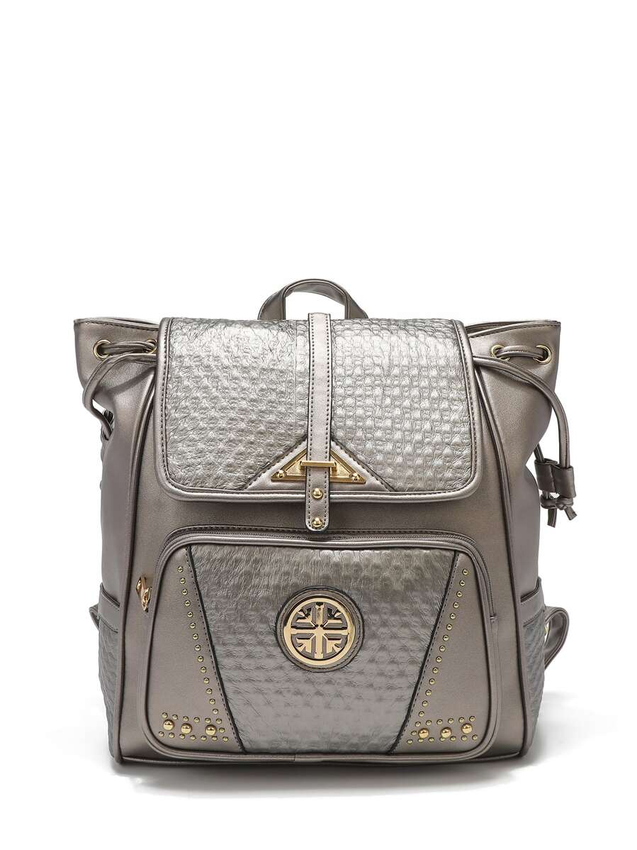 Studded "Phases" flap backpack - What's Your Chic