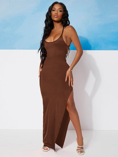 "Wake Up" high split bodycon dress - What's Your Chic