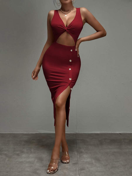 Cut It Out single breasted dress - What's Your Chic