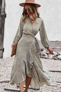 Floral Tied Swing Maxi Dress - What's Your Chic