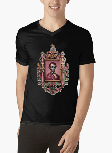 Abraham Lincoln portrait v-neck shirt