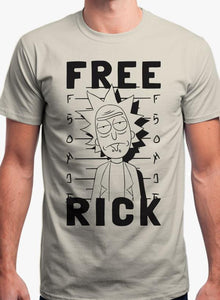 FREE RICK - RICK AND MORTY Gray T-shirt
